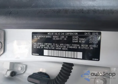 2015 Volvo S60 T5 Premier from USA, damaged, VIN YV1612TK5F1361043